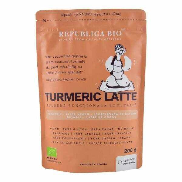 Turmeric Latte, pulbere functionala, eco-bio, 200g - Republica bio