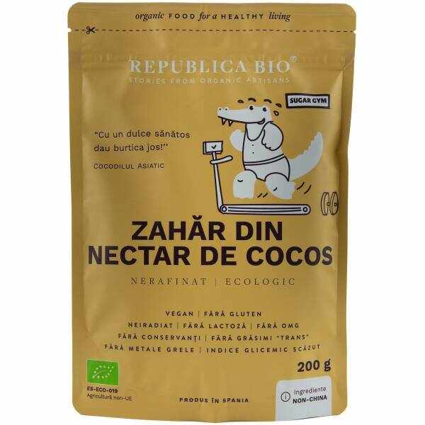 Zahar din nectar de cocos pur, eco-bio, 200g - Republica bio