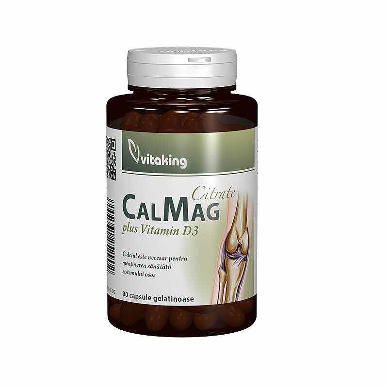 Calciu, Magneziu, Citrate si Vitamina D3, 90cps - VITAKING