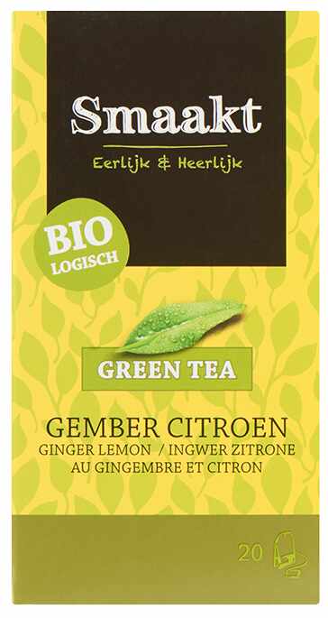 Ceai verde cu ghimbir si lamaie, eco-bio, 20plicuri - Smaakt