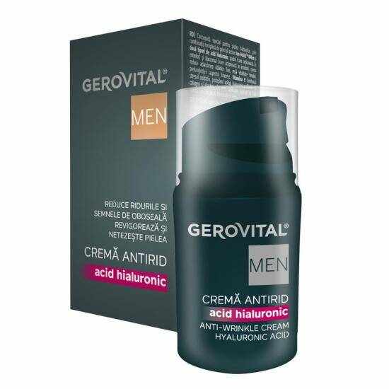 Crema antirid cu acid hialuronic, 30ml - Gerovital Men