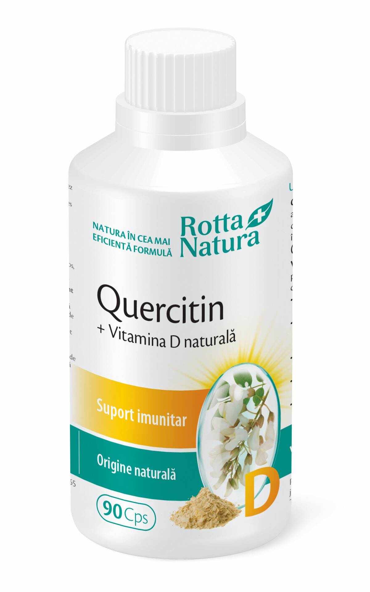 Quercitin si Vitamina D naturala, 90cps - ROTTA NATURA