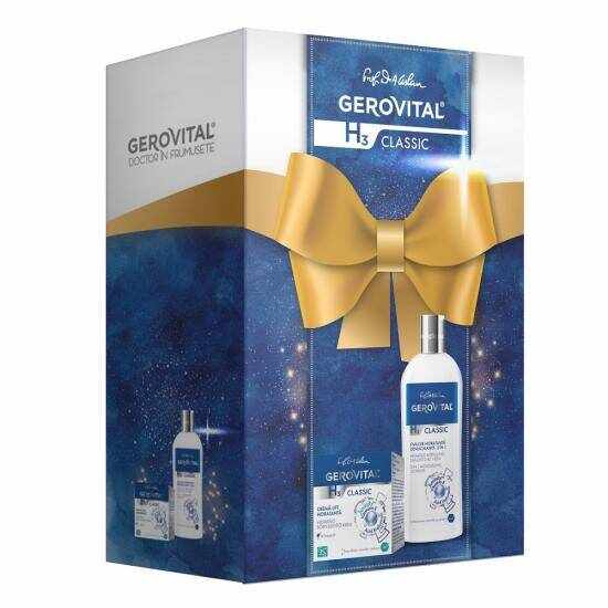 Set cadou emulsie demachianta 2in1 200ml, Crema lift hidratanta 50ml - Gerovital H3 Classic
