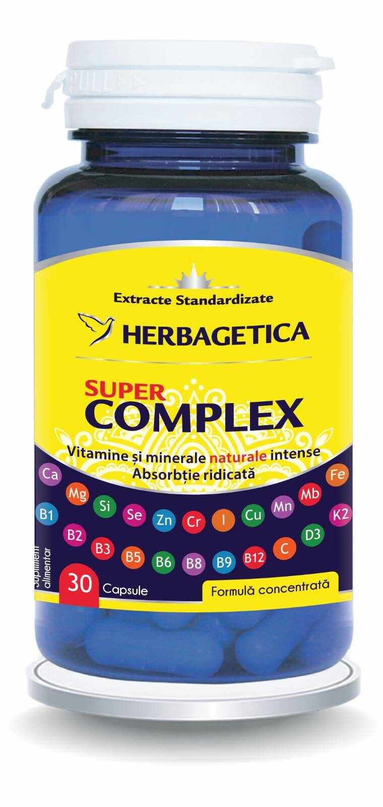 Super complex - vitamine si minerale naturale - Herbagetica 30 capsule