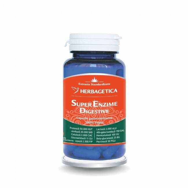 Super Enzime Digestive - Herbagetica 30 capsule