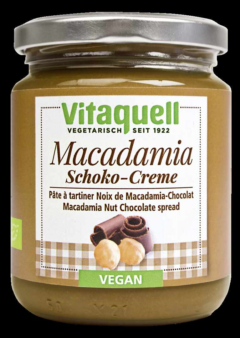 Crema de ciocolata si nuci de macadamia, 250g - Vitaquell