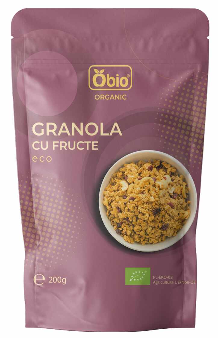 Granola cu fructe, eco-bio, 200g - Obio