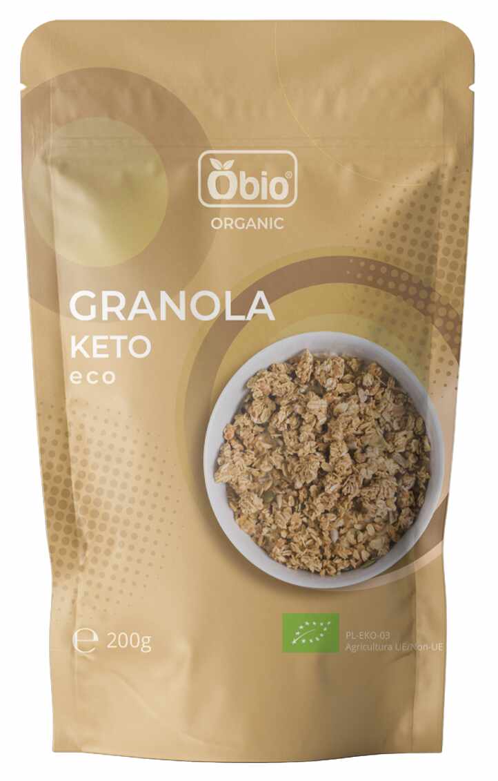 Granola keto, low carb, eco-bio, 200g - Obio