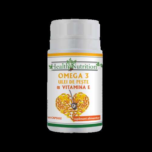 Omega 3 ulei de peste 500mg si Vitamina E5mg, 60cps - Health Nutrition