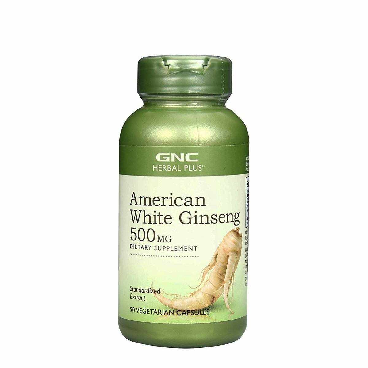 American White Ginseng 500Mg, Ginseng Alb American, 90cps - Gnc Herbal Plus