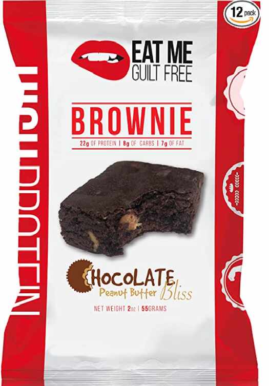 Eat me guilt free brownie, prajitura proteica cu aroma de ciocolata si unt de arahide, 55 g - Gnc