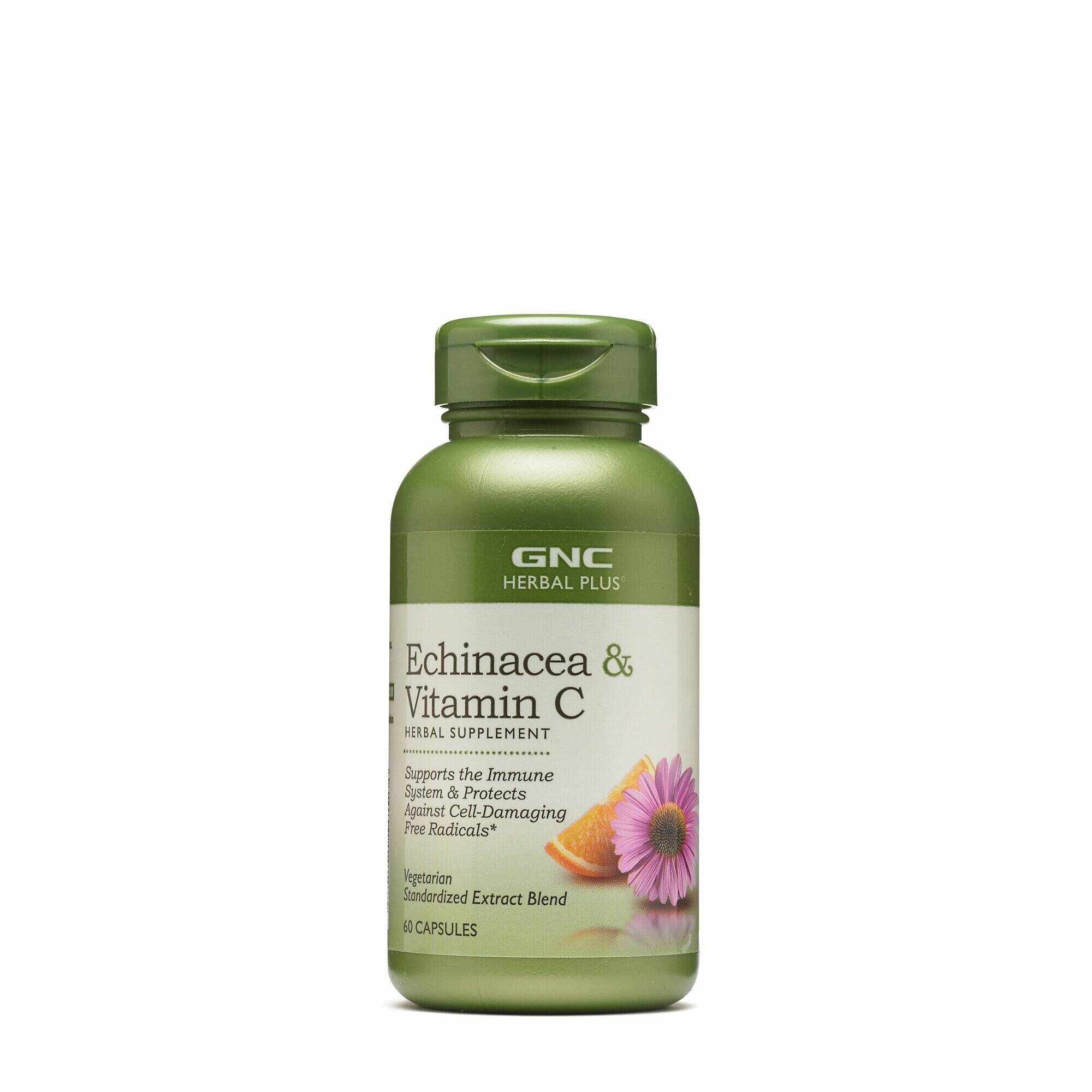 Herbal plus echinacea si vitamina C, 60cps - Gnc