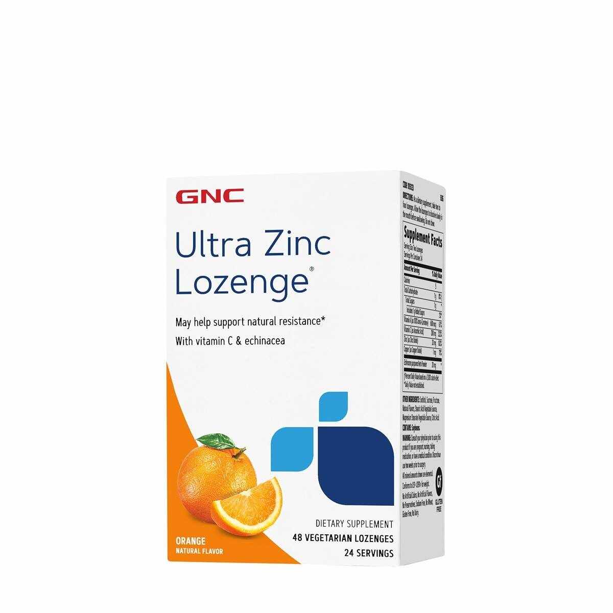 Ultra Zinc Lozenge, Zinc Cu Aroma Naturala De Portocale, 48tb - Gnc