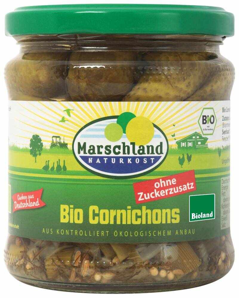 Castraveti cornison in otet, eco-bio, 300g - Marschland Naturkost
