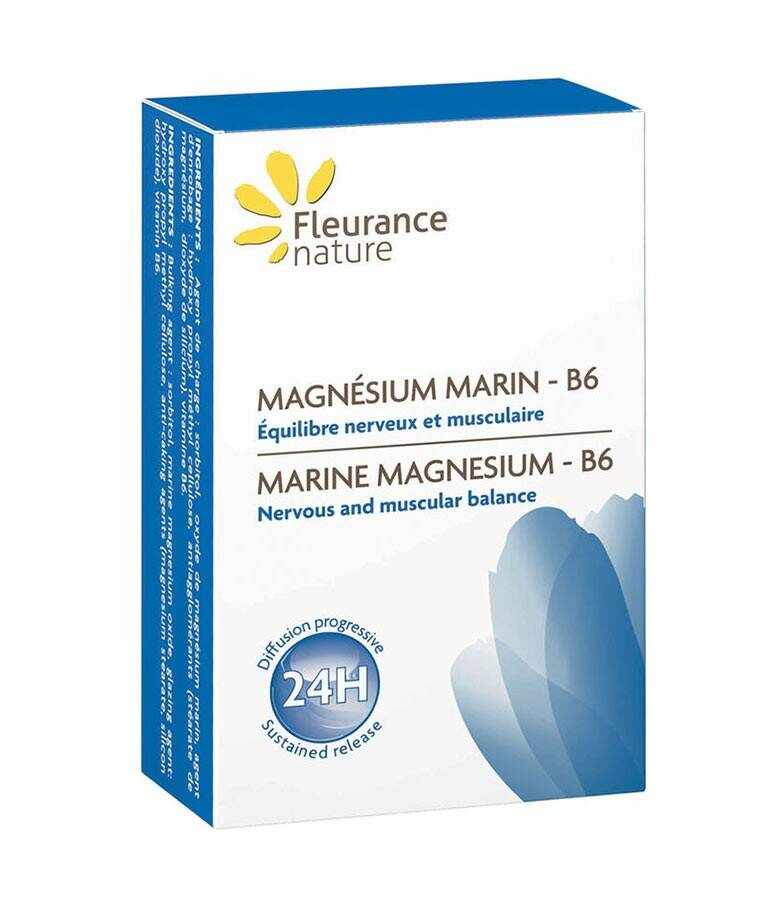 Magneziu marin cu vitamina B6, 60cpr - Fleurance Nature