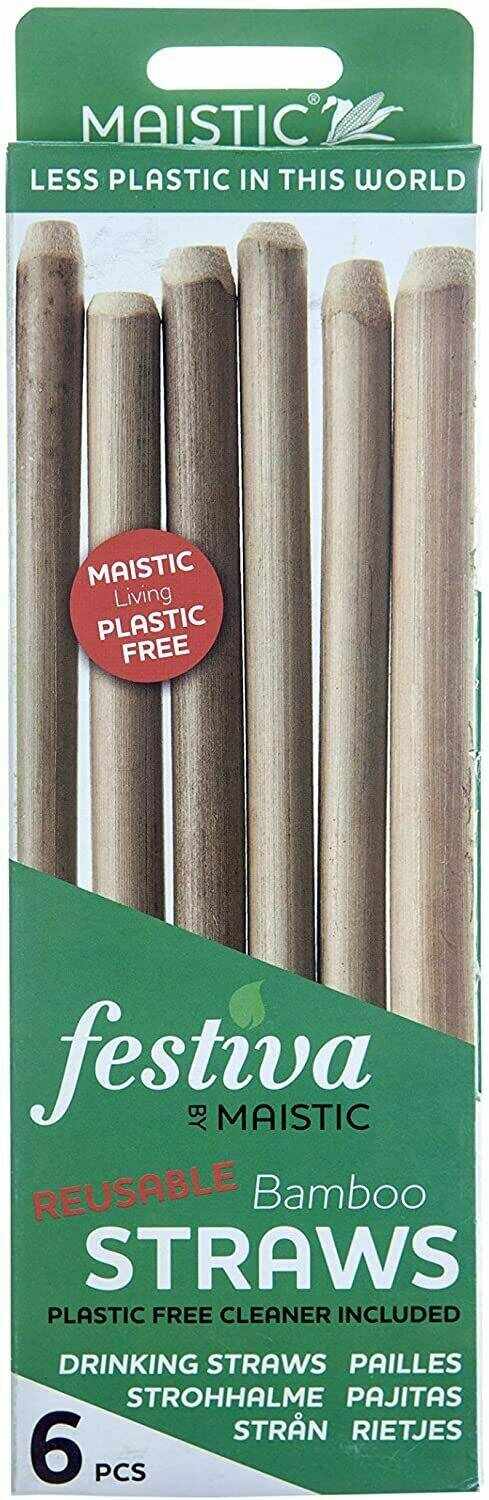 Pai din bambus pentru baut, plastic free, 6buc - Maistic