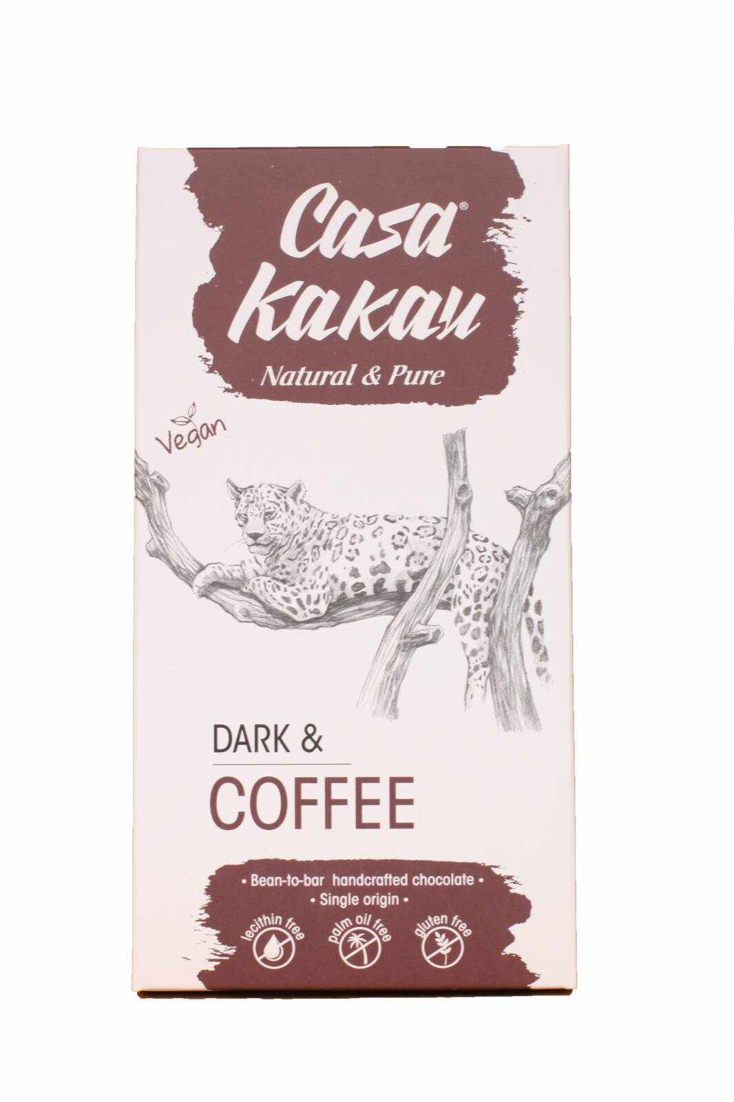 Ciocolata vegana cu boabe de cafea 68%, 80g - Casa Kakau