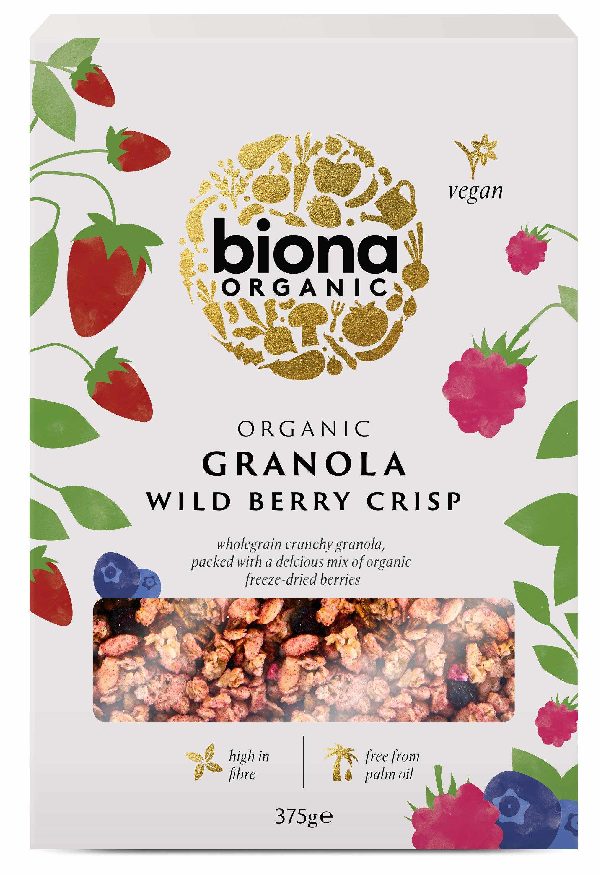 Granola cu fructe de padure, crunchy, eco-bio, 375g - Biona
