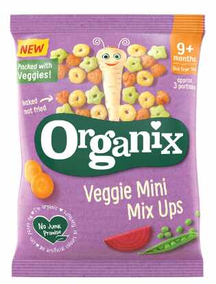 Snack bio mini din porumb, mix cu legume, +9 luni, eco-bio, 15g - Organix