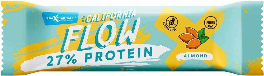 Baton proteic California FLOW 27% proteina, cu migdale, 35g - Max Sport