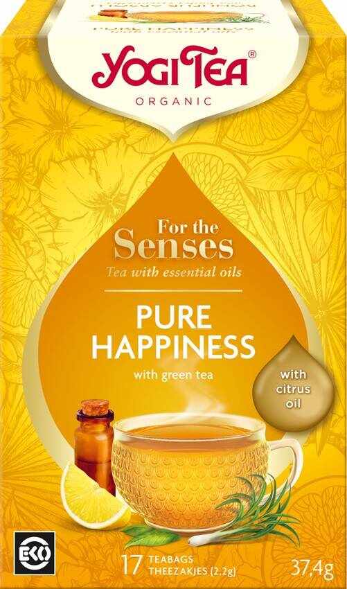 Ceai cu ulei esential, fericire pura, for the senses, eco-bio, 17plicuri - Yogi Tea