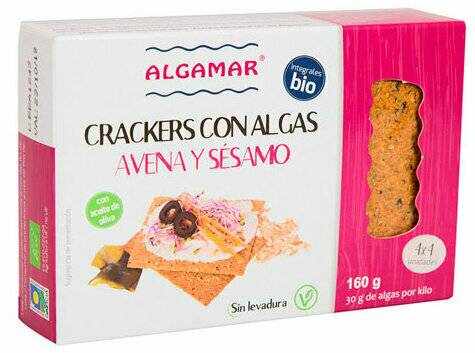 Crackers cu ovaz, susan si alge marine, eco-bio, 160g - Algamar