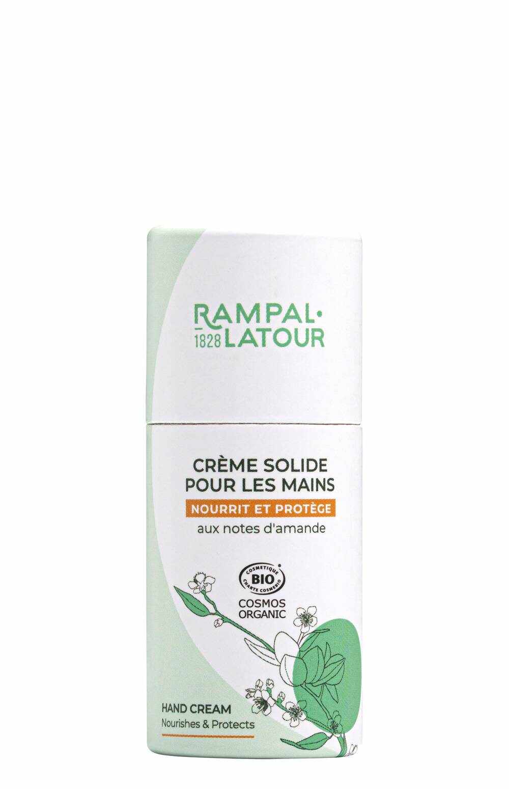 Crema de maini organica solida cu migdale, zero waste, 27g - Rampal Latour