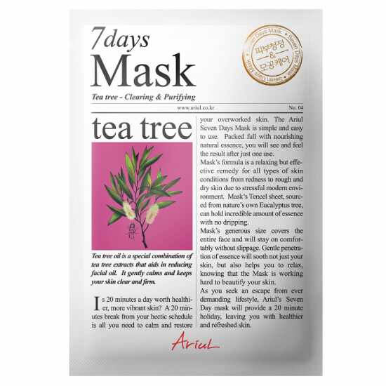Masca servetel cu arbore de ceai, 7Days Mask, 20g - Ariul