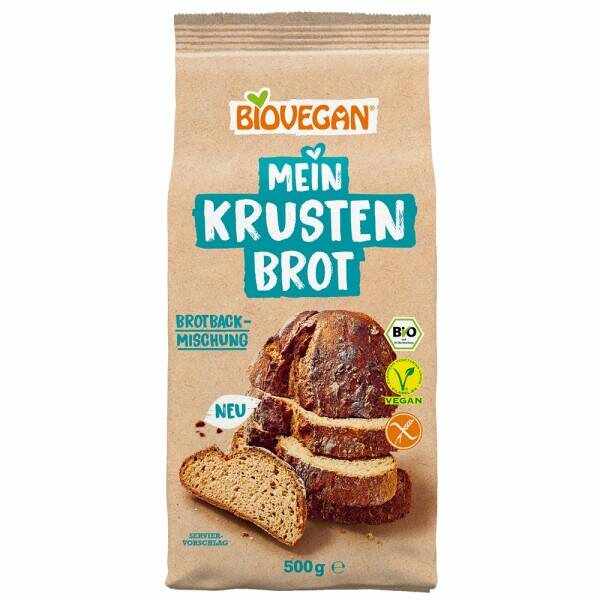 Mix de faina pentru paine cu crusta FARA GLUTEN, eco-bio, 500g - Biovegan