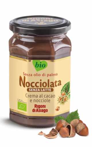 Nocciolata crema cu cacao si alune de padure, fara lapte, eco-bio, 270g - Rigoni di Asiago