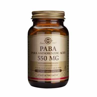 PABA - Acid Para Aminobenzoic - 550mg - 100veg cps - SOLGAR
