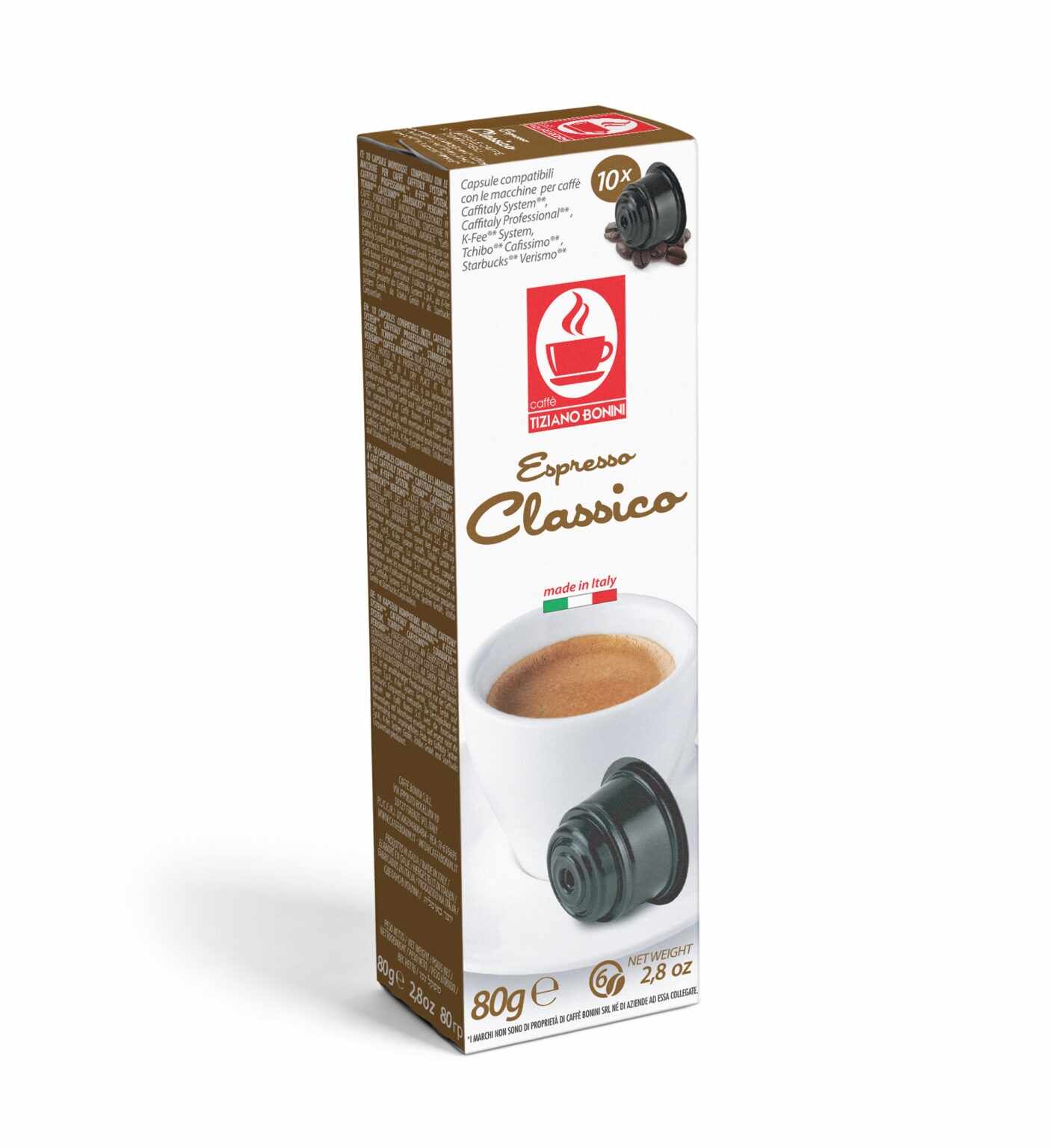 Bonini Classico 10 capsule cafea compatibile Caffitaly