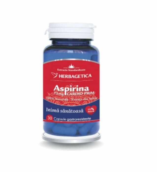 Aspirina naturala Cardioprim - Herbagetica 120 capsule