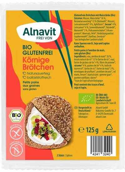 Chifle cu seminte fara gluten, precoapte, eco-bio, 125g - Alnavit