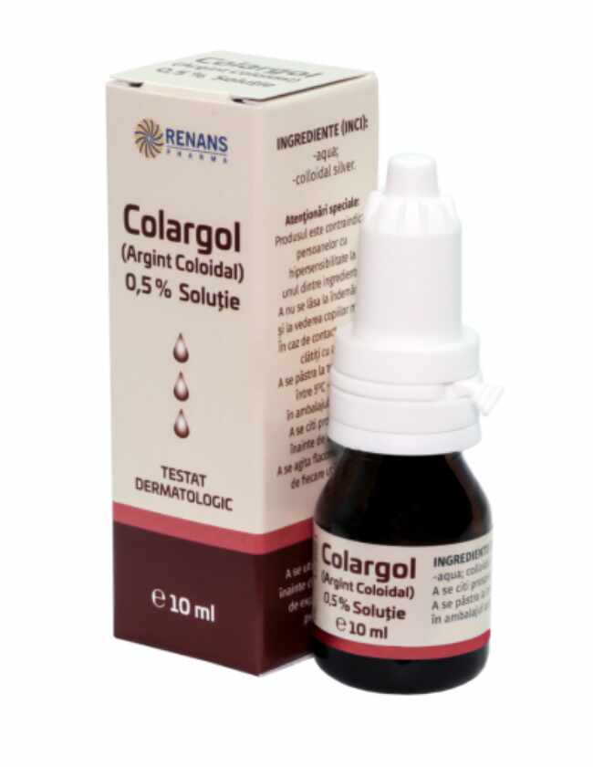 Colargol, Argint Coloidal 0.5% solutie, 10ml - Renans