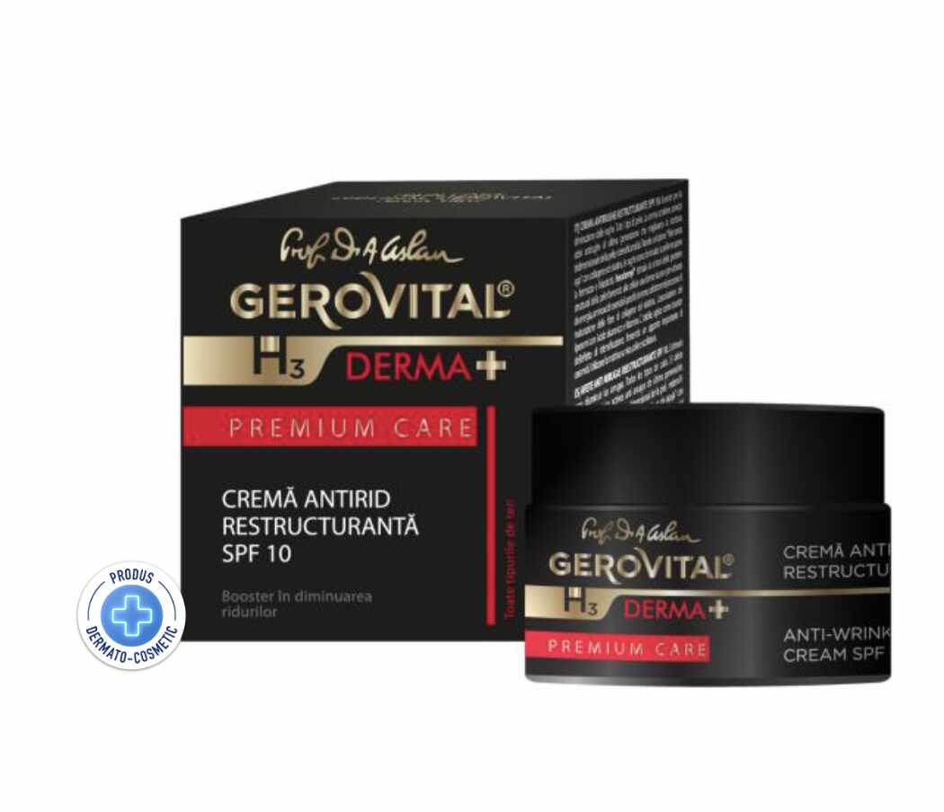 Crema antirid restructuranta, SPF10, Gerovital Derma H3, 50ml - Gerovital
