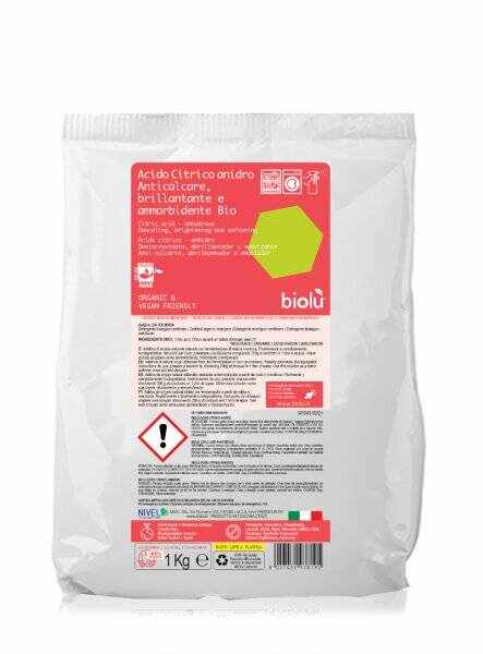 Acid citric ecologic pentru rufe 1kg - punga, Biolu