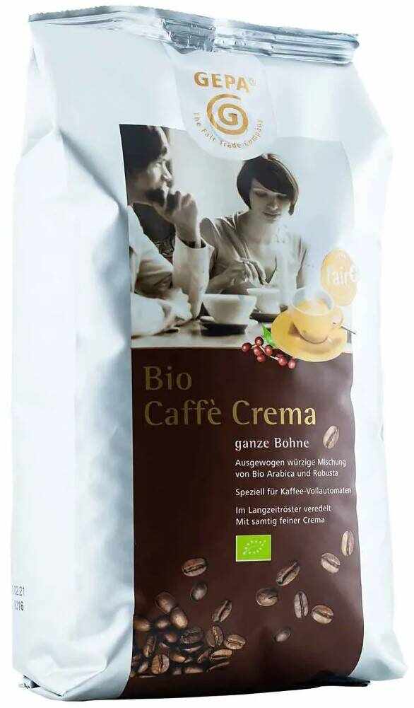 Cafea boabe crema, eco-bio, 1000 g, Fairtrade - Gepa