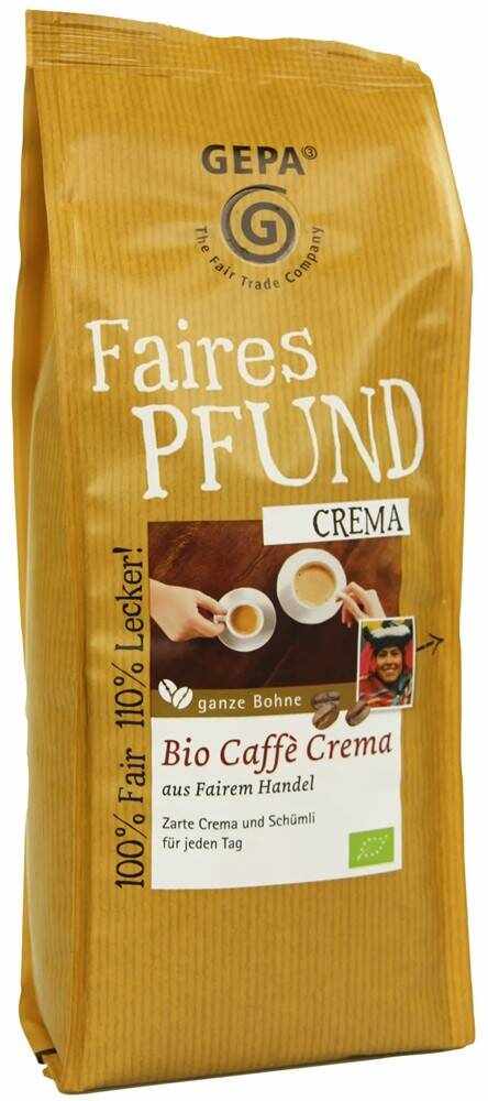 Cafea boabe Crema, eco-bio, 500 g, Fairtrade - Gepa