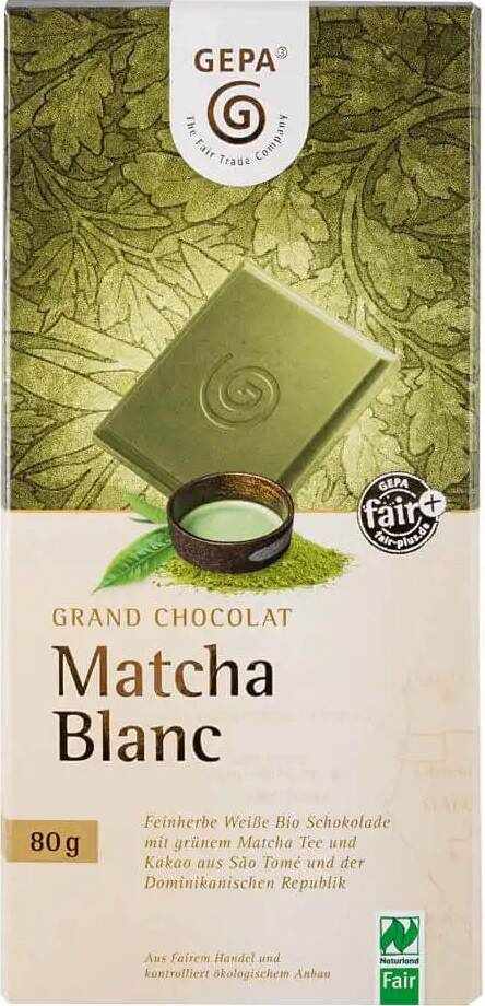 Ciocolata alba - Matcha Blanc, eco-bio, 80 g, Fairtrade - Gepa