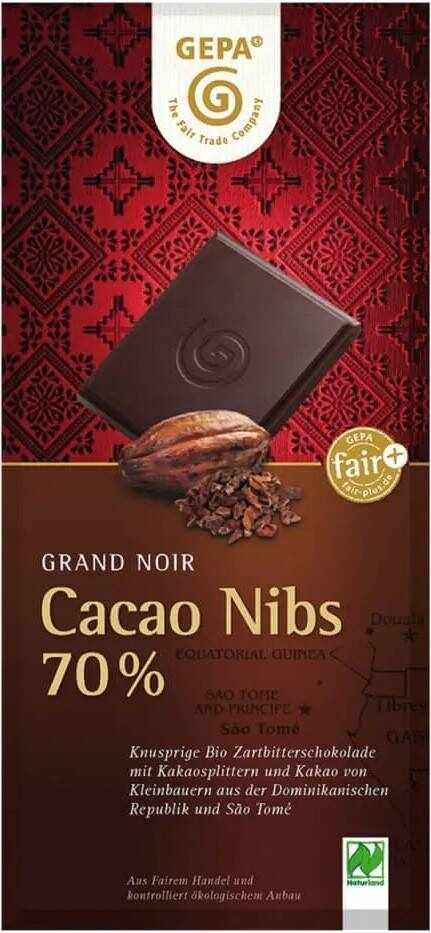Ciocolata amaruie cu 70% cacao, eco-bio, 100 g, Fairtrade - Gepa