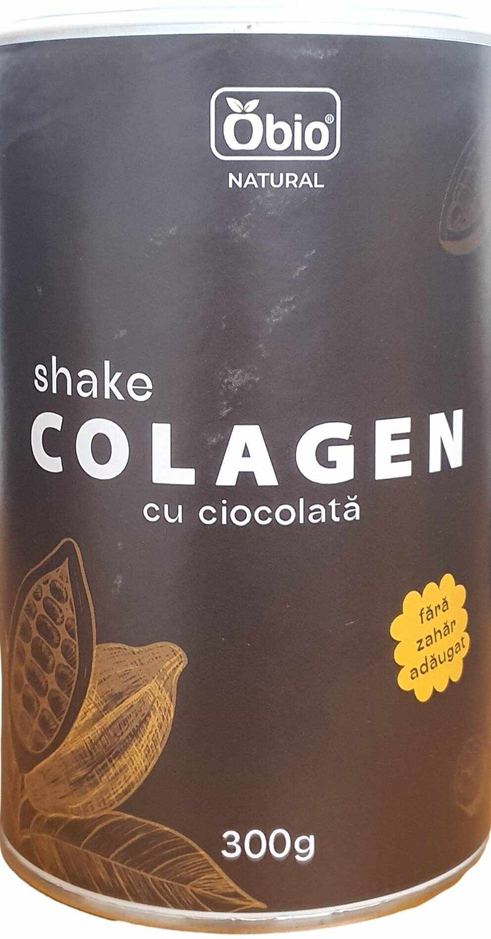 Colagen shake cu ciocolata, fara zahar, 300g, Obio