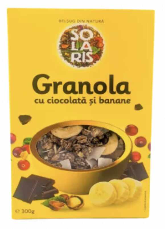 Granola cu ciocolata si banane, 300g - Solaris