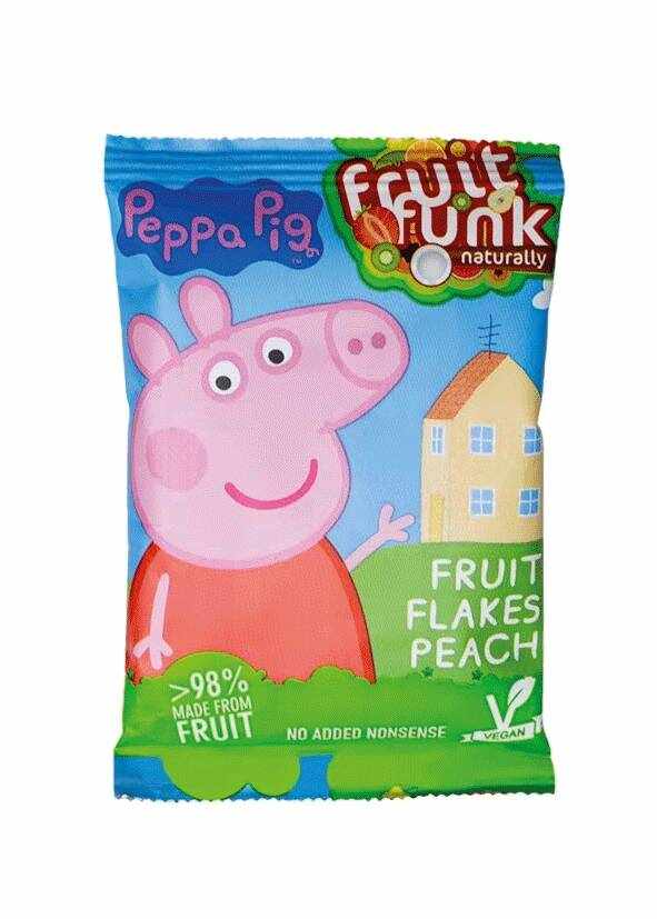 Gustare-jeleuri din fructe cu piersici - Peppa pig, vegan, fara zahar 16g Fruit Funk