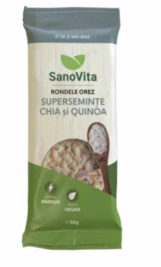 Mini rondele cu seminte de chia si quinoa, 56g - Sanovita
