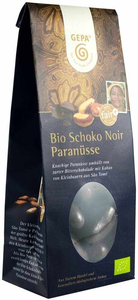 Nuci braziliene glazurate cu ciocolata neagra, eco-bio, 100 g, Fairtrade - GEPA