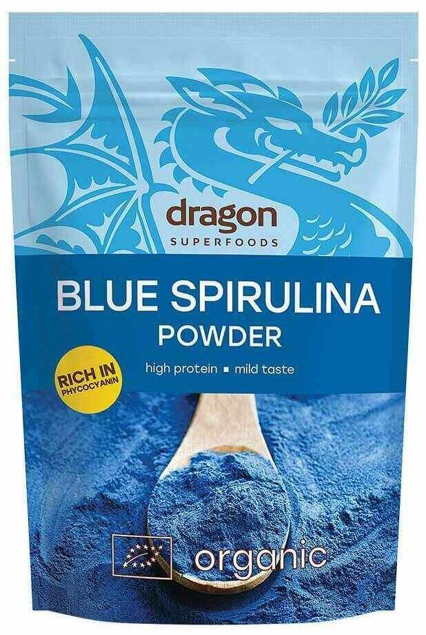 Spirulina albastra pudra, eco-bio 75g Dragon Superfoods