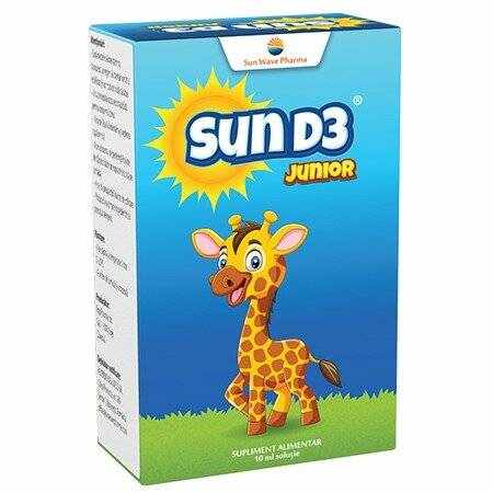 Sun D3 Junior, vitamina D picaturi pentru bebelusi, 10ml, SUNWAVE PHARMA
