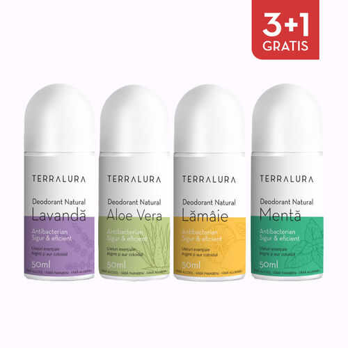 Pachet 3+1 GRATIS Deodorant natural roll-on | Terralura