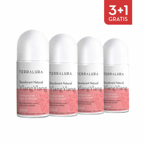 Pachet 3+1 Gratis Deodorant natural roll-on Ylang-Ylang | Terralura